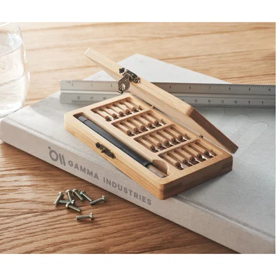 More Than Gifts Screwdriver set Bamtool, in bamboo box