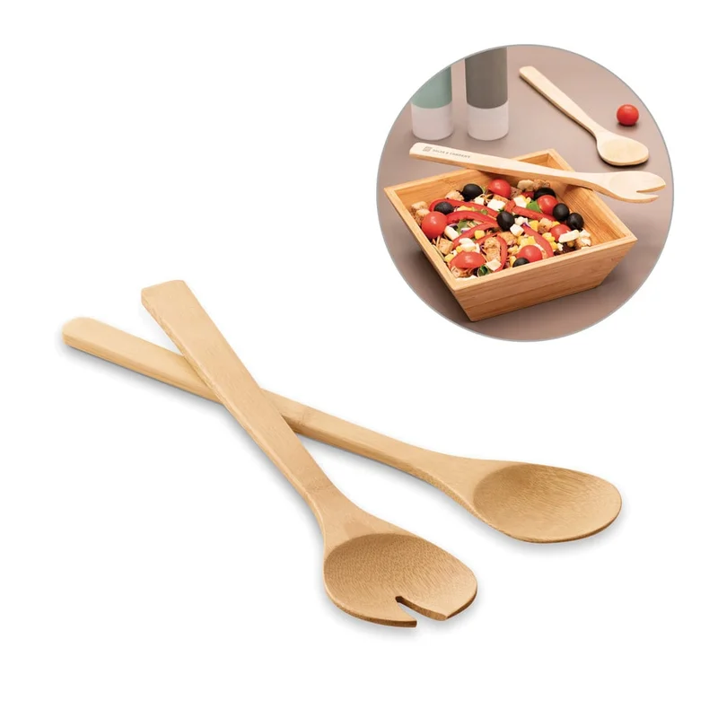 Salad cutlery set Salvy, bamboo