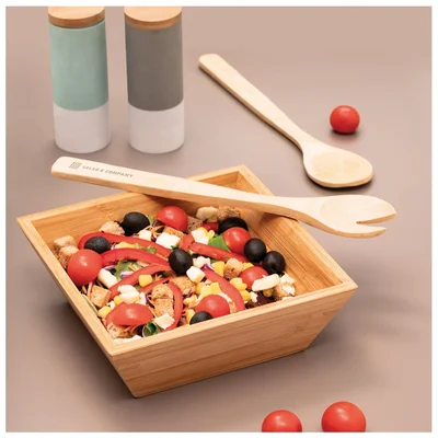 Salad cutlery set Salvy, bamboo