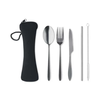 More Than Gifts Black Cutlery Set, 5 pieces