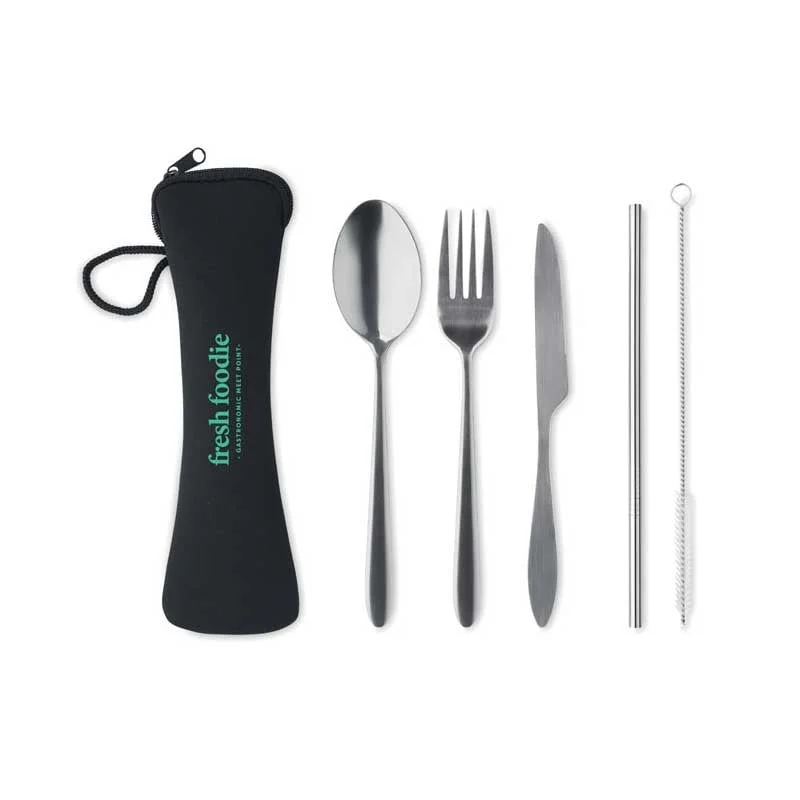 More Than Gifts Black Cutlery Set, 5 pieces