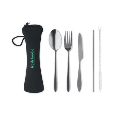 More Than Gifts Black Cutlery Set, 5 pieces