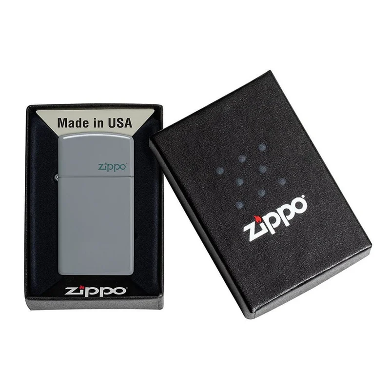 Zippo Lighter 49527ZL – Slim Flat Grey Matte