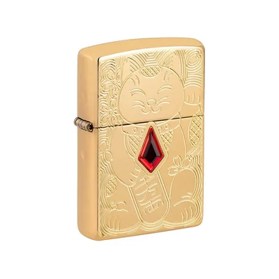Zippo Lighter 49802 – Lucky Cat Design
