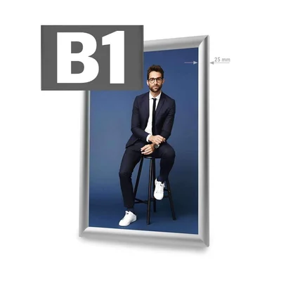 Snap frame, B1, 707 x 1000 mm, silver