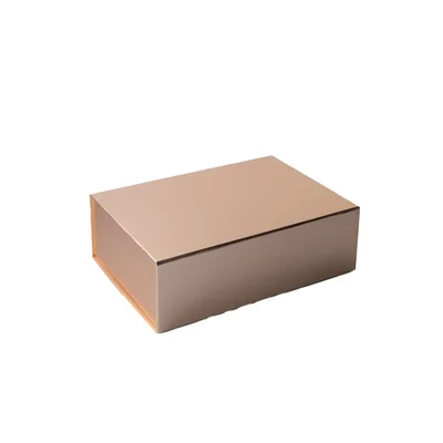Office 1 Box Natural, with magnetic closure, foldable, 20 x 18 x 8 cm, golden