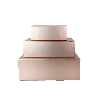 Office 1 Box Natural, with magnetic closure, foldable, 20 x 18 x 8 cm, golden