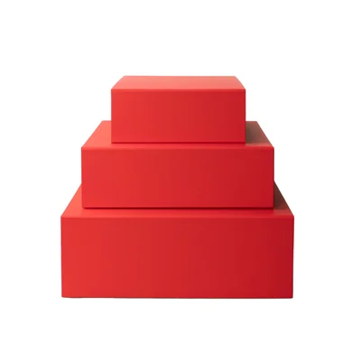 Office 1 Box Natural, magnetic closure, foldable, 28 x 20 x 9 cm, red