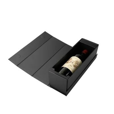 Office 1 Wine Box, with magnetic closure, foldable, 33 x 11 x 10.8 cm, glued bottom, black