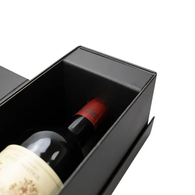 Office 1 Wine Box, with magnetic closure, foldable, 33 x 11 x 10.8 cm, glued bottom, black