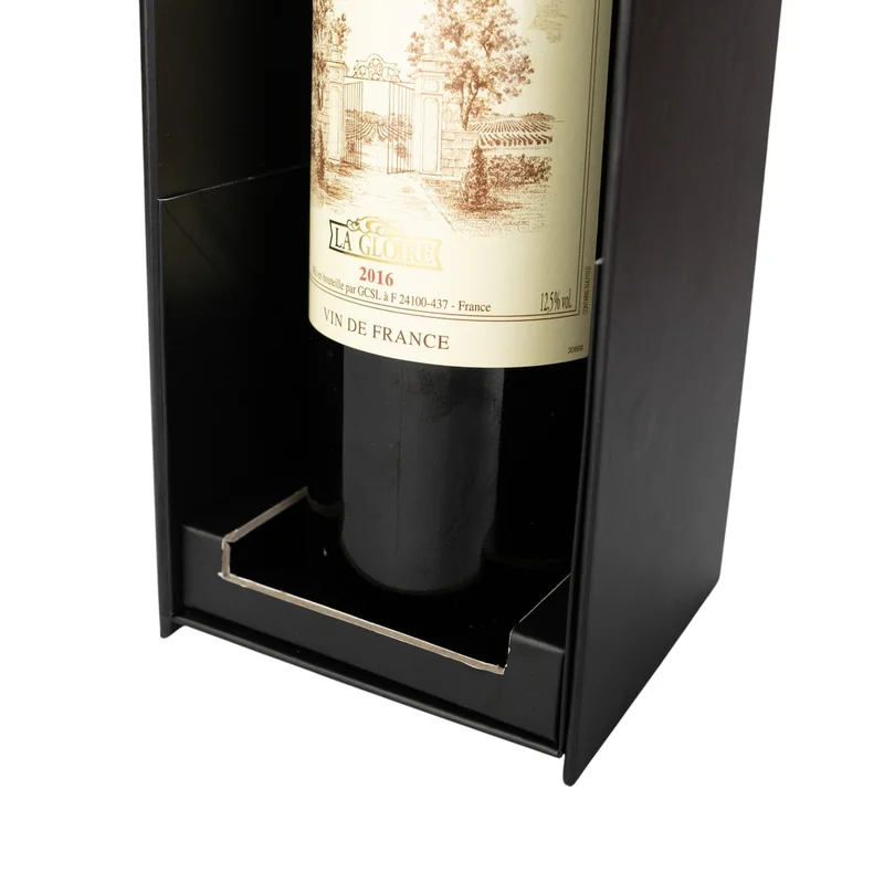 Office 1 Wine Box, with magnetic closure, foldable, 33 x 11 x 10.8 cm, glued bottom, black