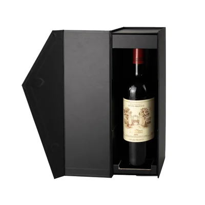 Office 1 Wine Box, with magnetic closure, foldable, 33 x 11 x 10.8 cm, corner glued, black