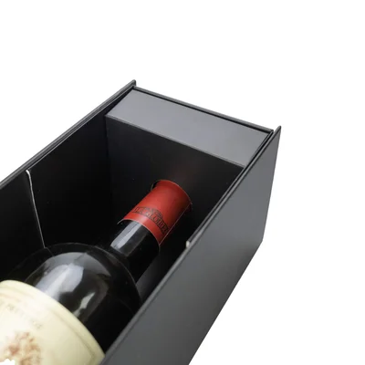 Office 1 Wine Box, with magnetic closure, foldable, 33 x 11 x 10.8 cm, corner glued, black