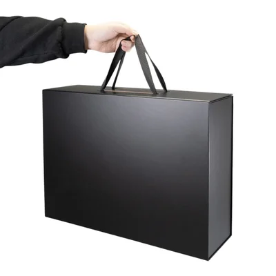 Office 1 Box Handle XXXL, foldable, 48 x 35 x 15 cm, black
