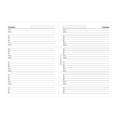 Filofax Organizer Refill, A5, names, addresses & phones