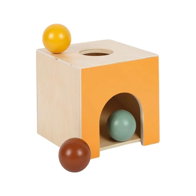Small Foot Montessori Box, wooden, with colored balls