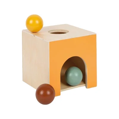 Small Foot Montessori Box, wooden, with colored balls