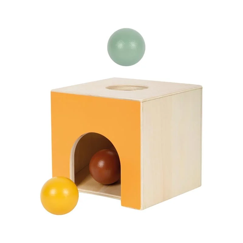 Small Foot Montessori Box, wooden, with colored balls