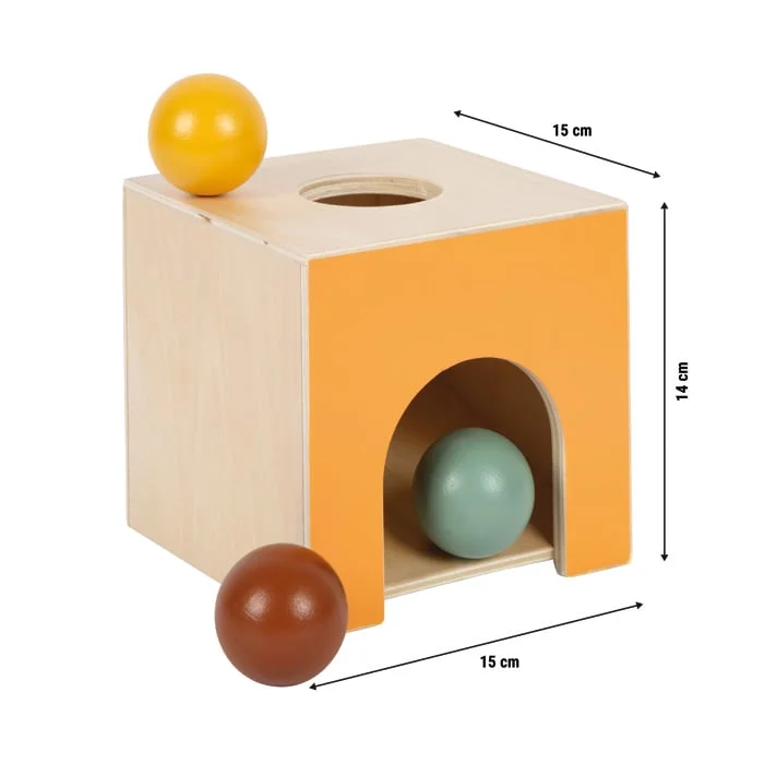 Small Foot Montessori Box, wooden, with colored balls