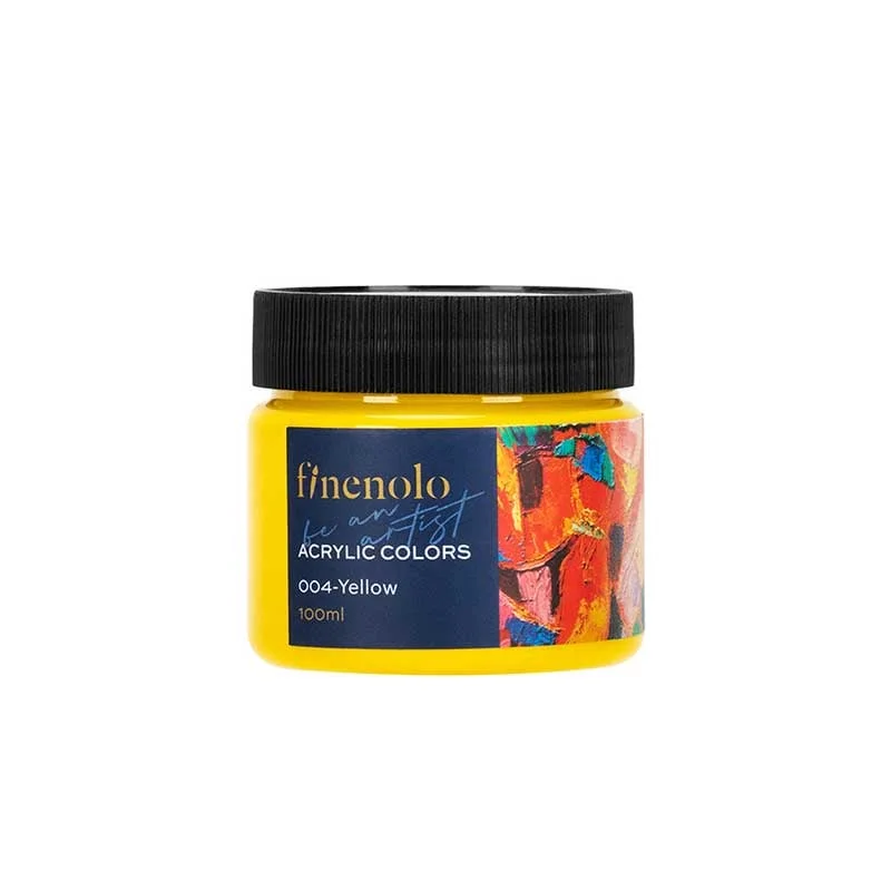Deli Acrylic Paint Finenolo, jar, 100 ml, yellow