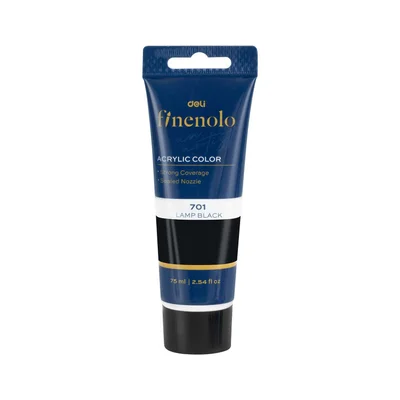 Deli Acrylic paint Finenolo, tube, 75 ml, black