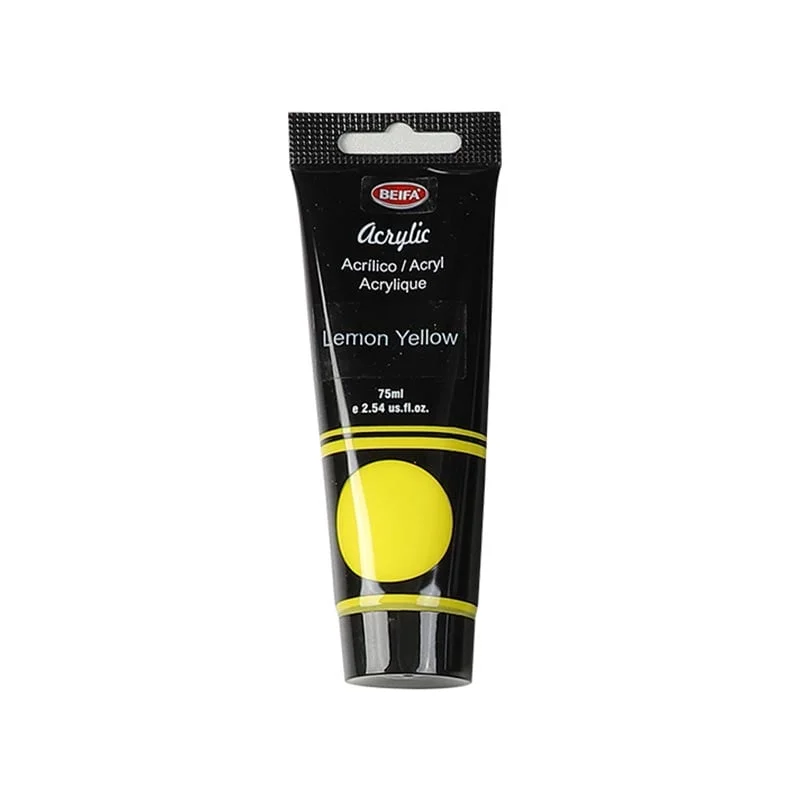 Beifa Acrylic Paint, tube, 75 ml, yellow