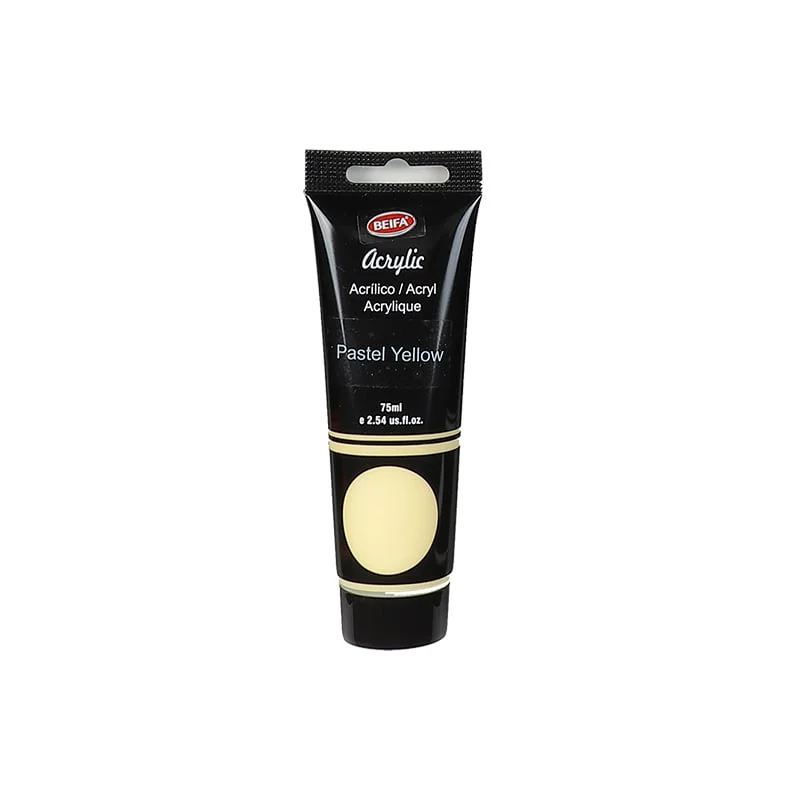 Beifa Acrylic paint, in tube, 75 ml, pastel yellow