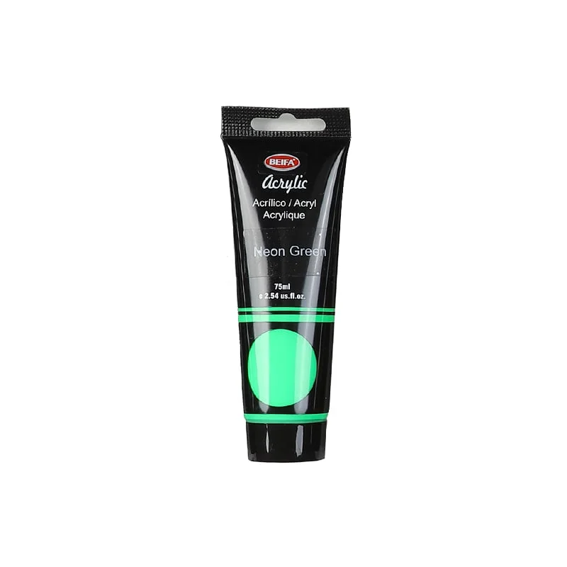 Beifa Acrylic paint, in tube, 75 ml, neon green