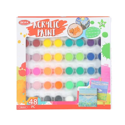 Beifa acrylic paints DD121-BQ01, 48 colours x 5 ml