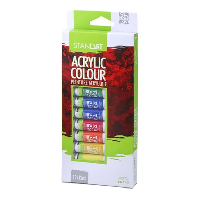 Standart Acrylic Paints, 12 ml tubes, 10 colours