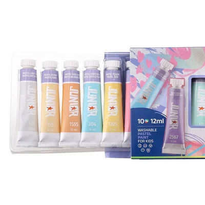 Junior Brillio Tempera Paints, tubes 12 ml, 10 pastel colours