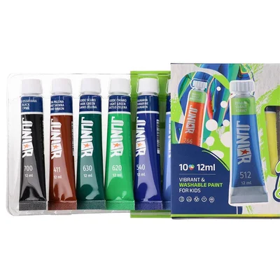 Junior Brillio Tempera Paints, tubes 12 ml, 10 colours