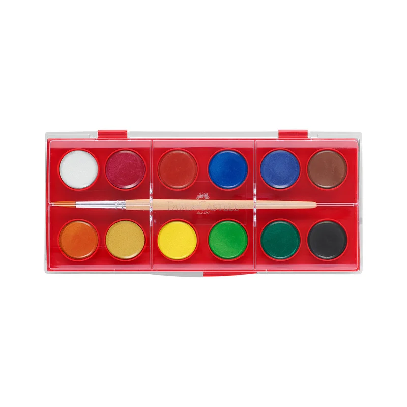 Faber-Castell Watercolors, 12 colors, in large box