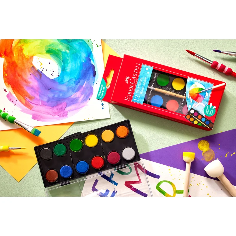 Faber-Castell Watercolors, 12 colors, in large box