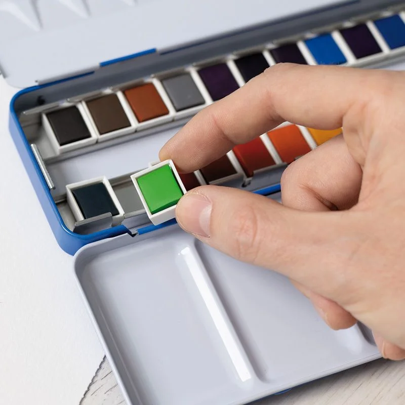 Milan Watercolors, 12 colors, in metal box