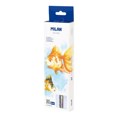 Milan Watercolors, 24 colors, metal tin
