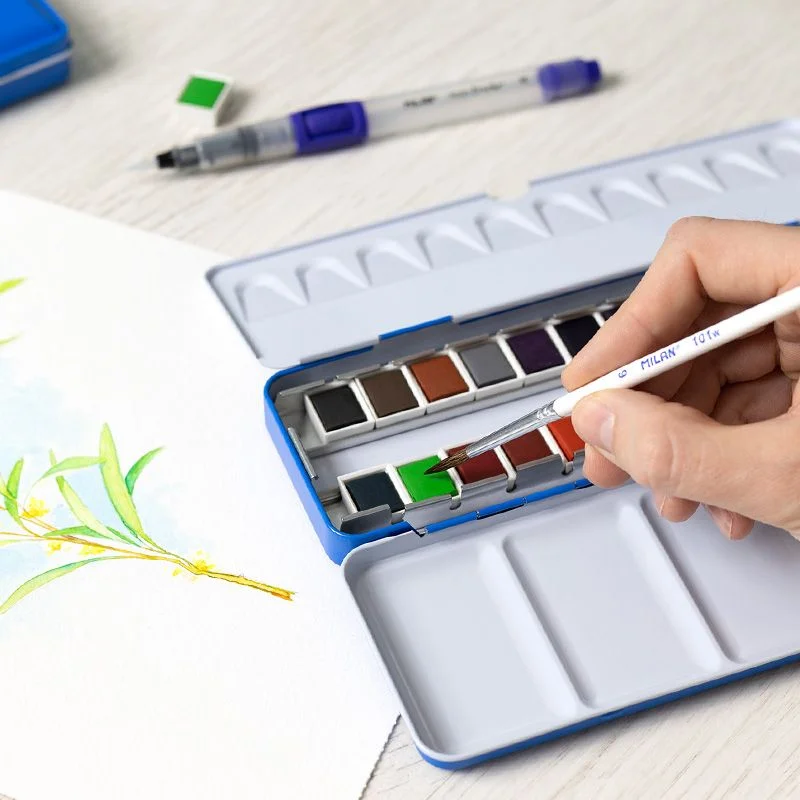 Milan Watercolors, 24 colors, metal tin