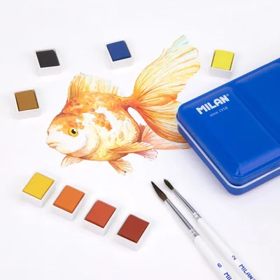 Milan Watercolors, 24 colors, metal tin