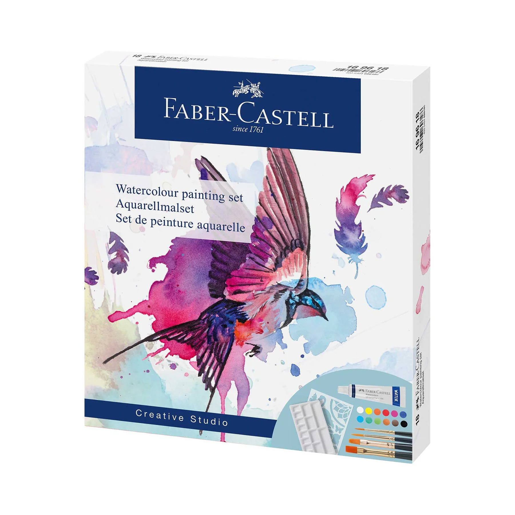 Faber-Castell Watercolours Creative Studio, 18 pcs, with Template