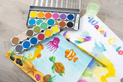 Eberhard Faber Watercolors Winner, with palette, 12 colors