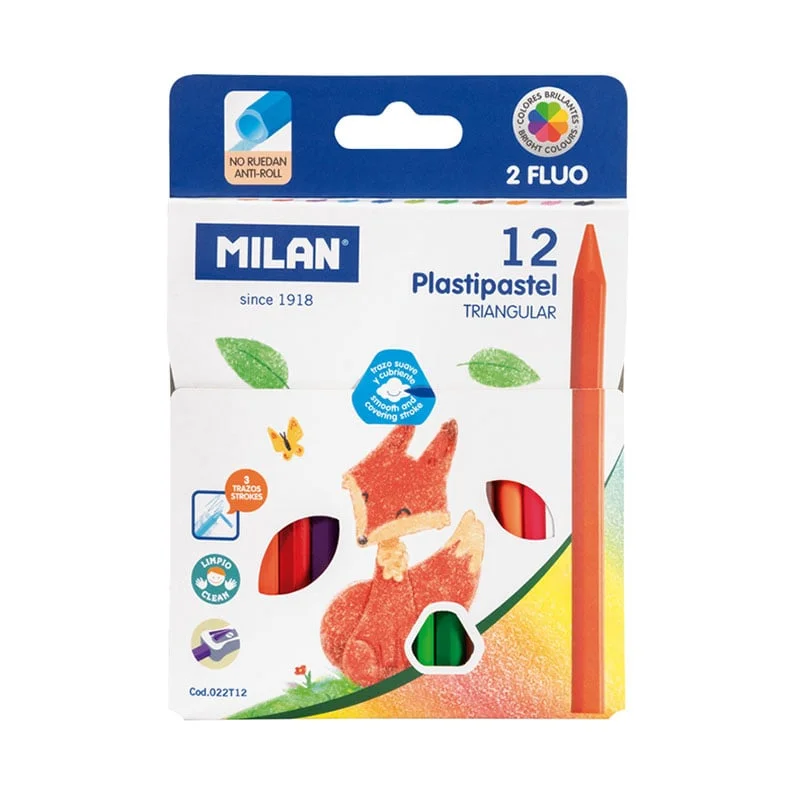 Milan Triangular pastels, 12 colors