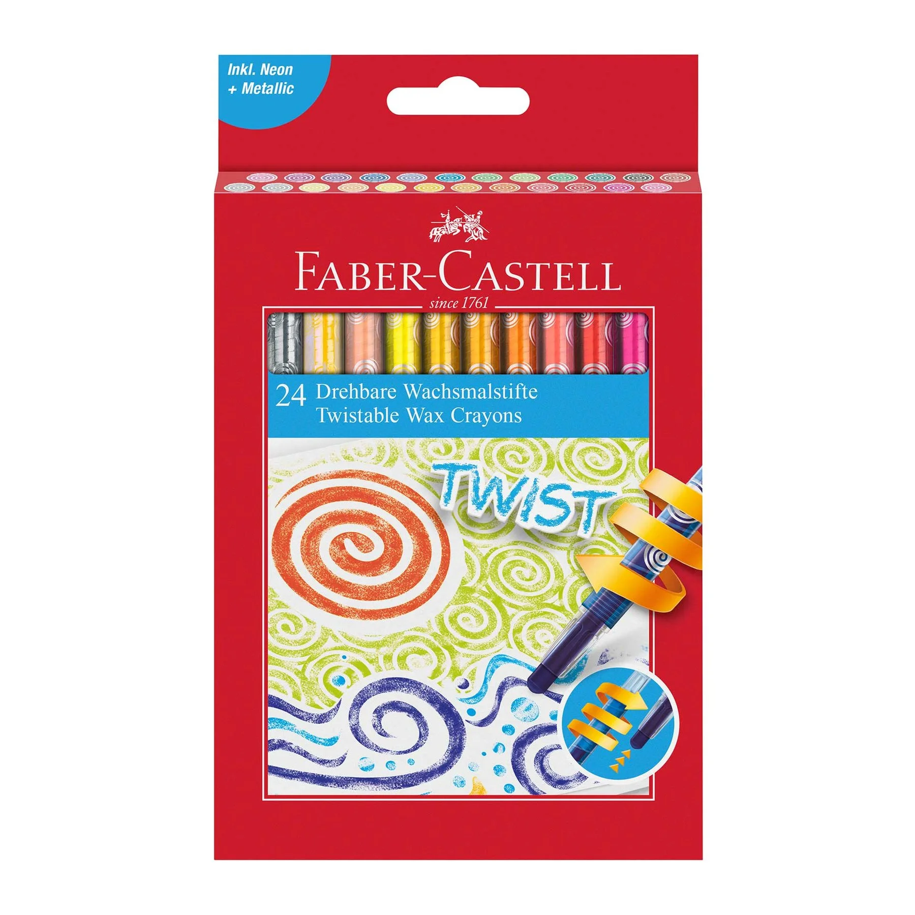 Faber-Castell Wax Crayons Twist, 24 colours