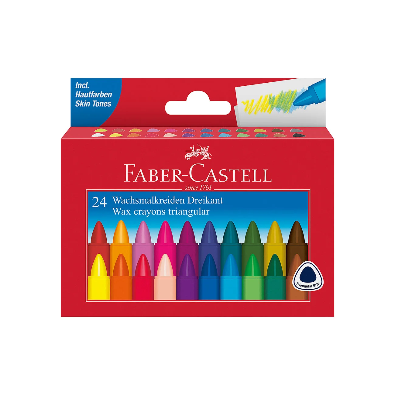 Faber-Castell Восъчни пастели Triangular, 24 цвята
