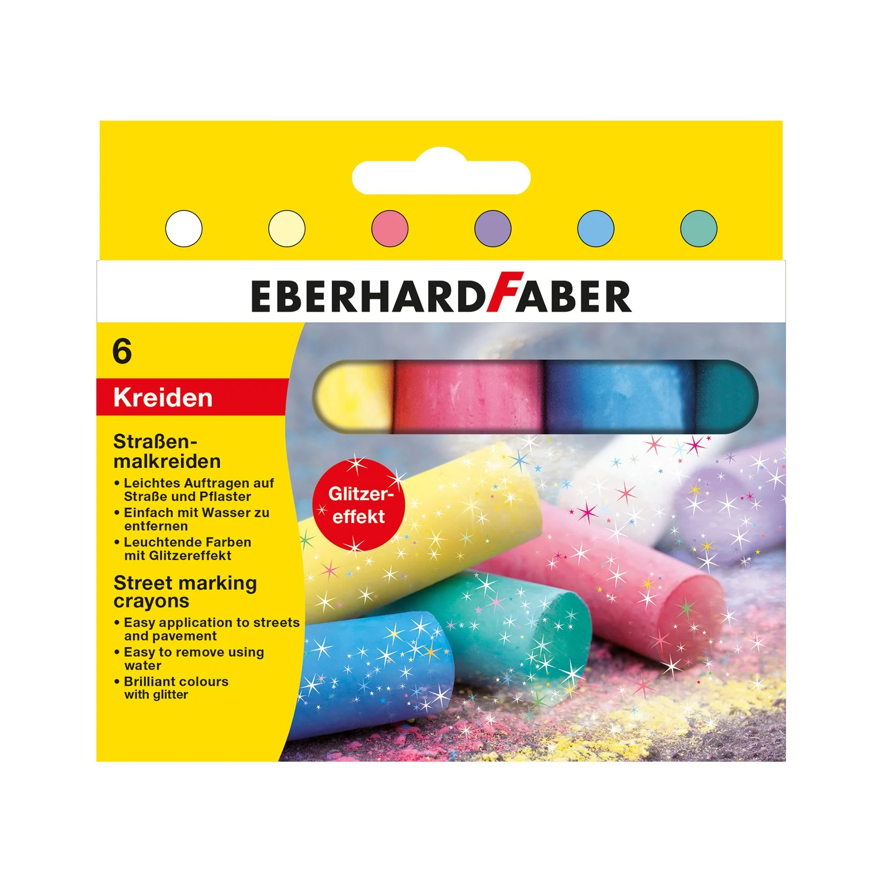 Eberhard Faber Chalk, glitter, 6 colours