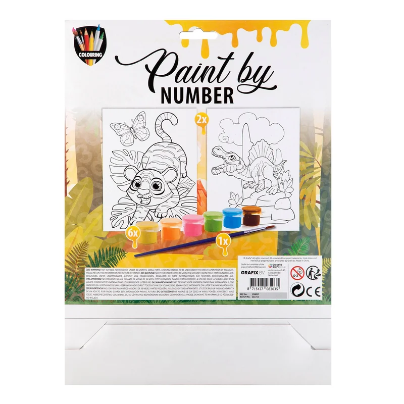 Moxy Paint by numbers set, A4, 2 templates, yellow