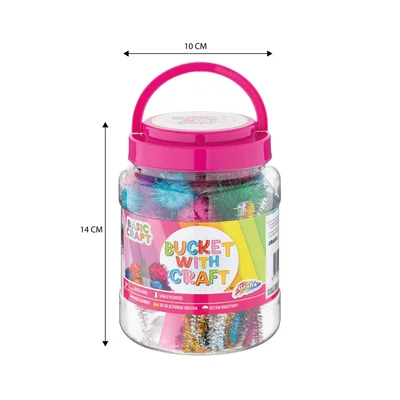 Moxy Bucket with craft materials, pink