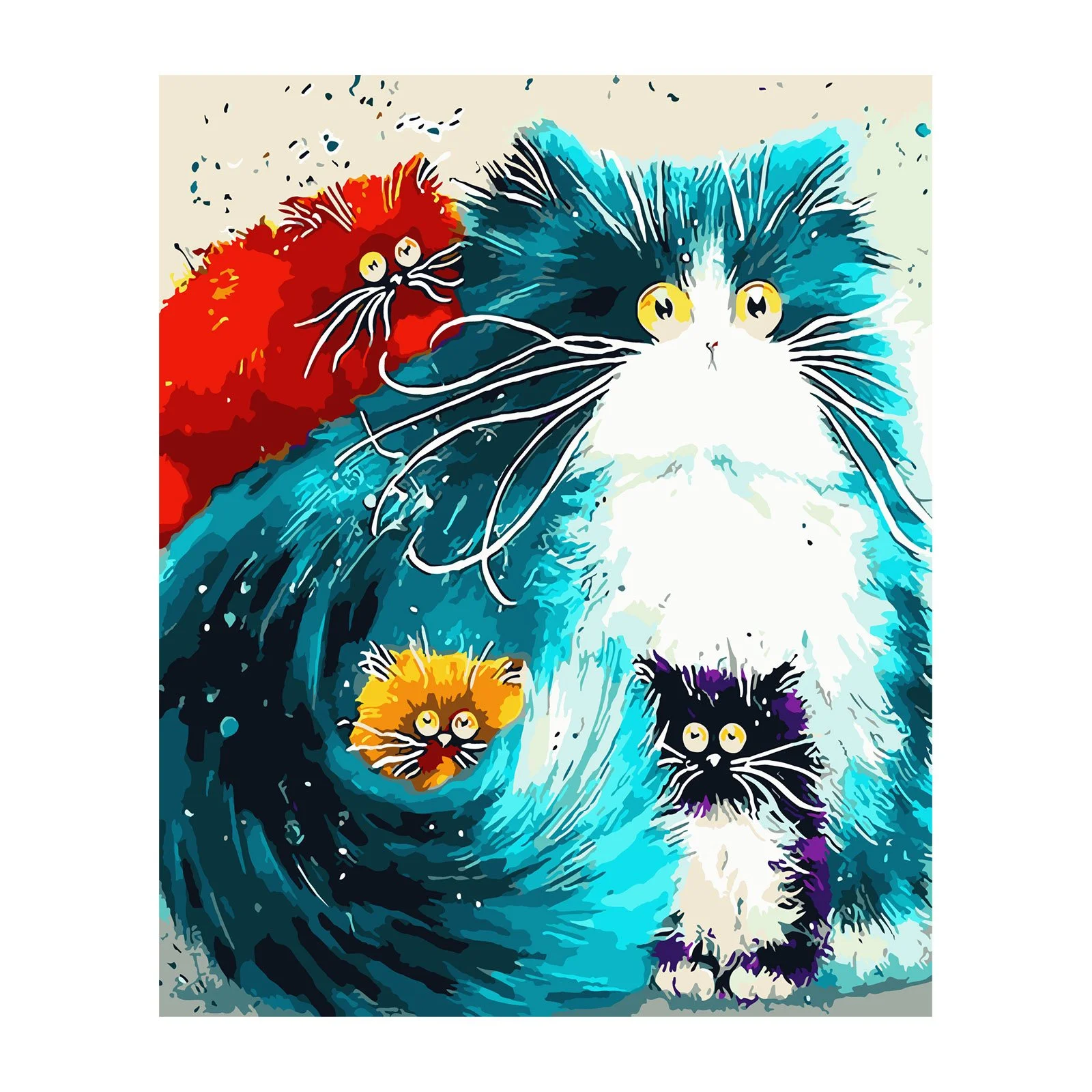 Foska Paint by Numbers Set Cats, 40 x 50 cm