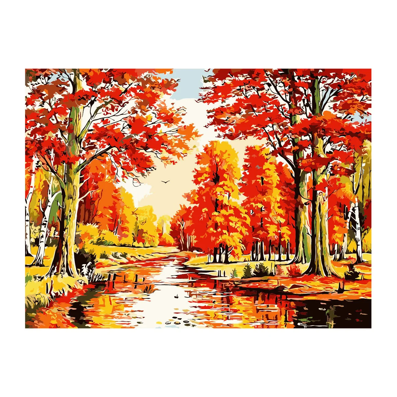 Foska Paint by numbers set Autumn, 40 x 50 cm