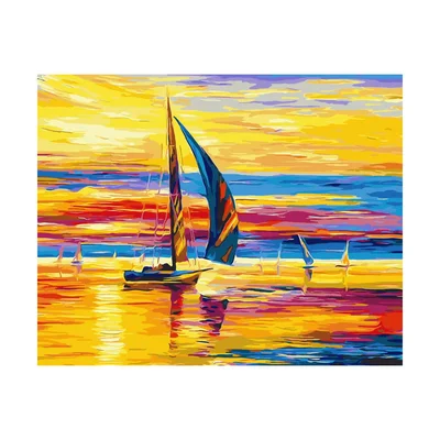 Foska Paint-by-Numbers Set “Sailboats”, 40 x 50 cm