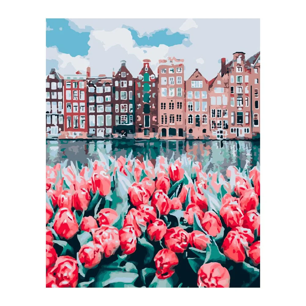 Foska Paint by Numbers Set Amsterdam, 40 x 50 cm
